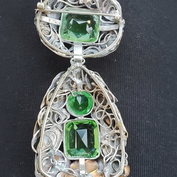 RARE! Vtg. 1940's HOBÉ 1/20 14K STERLING Brooch Pin SIGNED - Picture 8 of 14